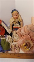 Vintage Assortment Of Doll , Clothes And Access.