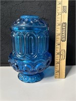 LE Smith Moon & Stars Colonial Blue Fairy Lamp