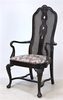 Carved Baroque Style Arm Chair