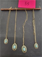 Turquoise necklace lot