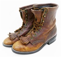 Laredo Women's Tie-Up Leather Boots 8-1/2M