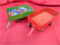 Marbles and toy trailers