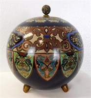 Japanese Meiji Period Footed Cloisonne Jar