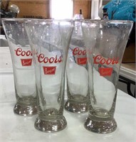 4  Coors Banquet beer glasses