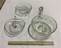Glassware lot w/ metal spoon