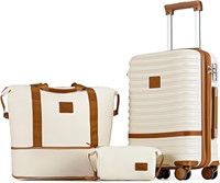 Joyway Carry On Luggage 20 Inch  White brown