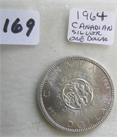 1964 Canadian Silver One Dollar Coin