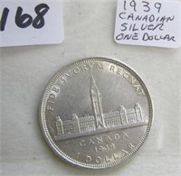 1939 Canadian Silver One Dollar Coin