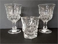 2 Fostoria Argus Water Glasses and Highball Glass