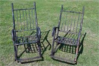 Vintage Wrought Iron Rocking Chairs