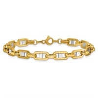 14K Fancy Anchor Men's Link Design Bracelet