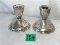 Pair of Weighted Sterling Candlesticks (3.25"H)