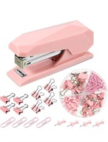 ( New ) 73 Pieces Pink Office Desktop Stapler