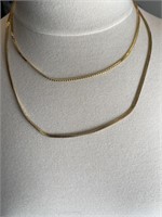 (2) Gold Tone Necklaces