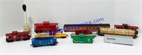Lot of HO Scale Train Cars & Lionel Stoplight