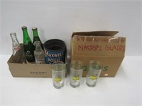 6 1989 Masters Glasses and Bottles