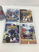 4 jeux vidéos Wii dont Sonic Unleashed -