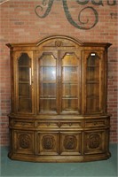 HiBriten Honey Colored Lighted China Cabinet