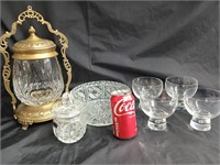 Quality Crystal Lot - Crystal Jar with brass lid