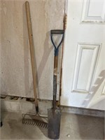 Trench shovel and rake