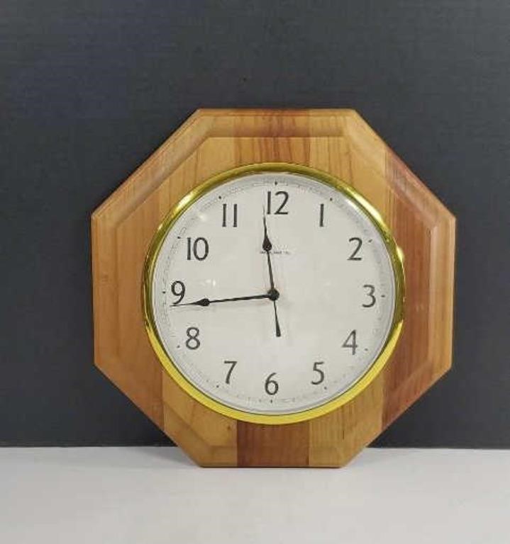 Wall Clock with Golden Trim in