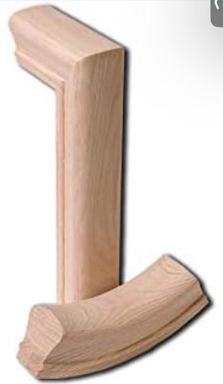Rise Straight Gooseneck with Cap Wood Handrail