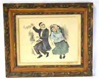 Framed Lithography " Mitzvah Dance"