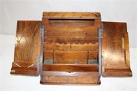 Victorian burl wood Desk Organizer 12.75" x 10" x