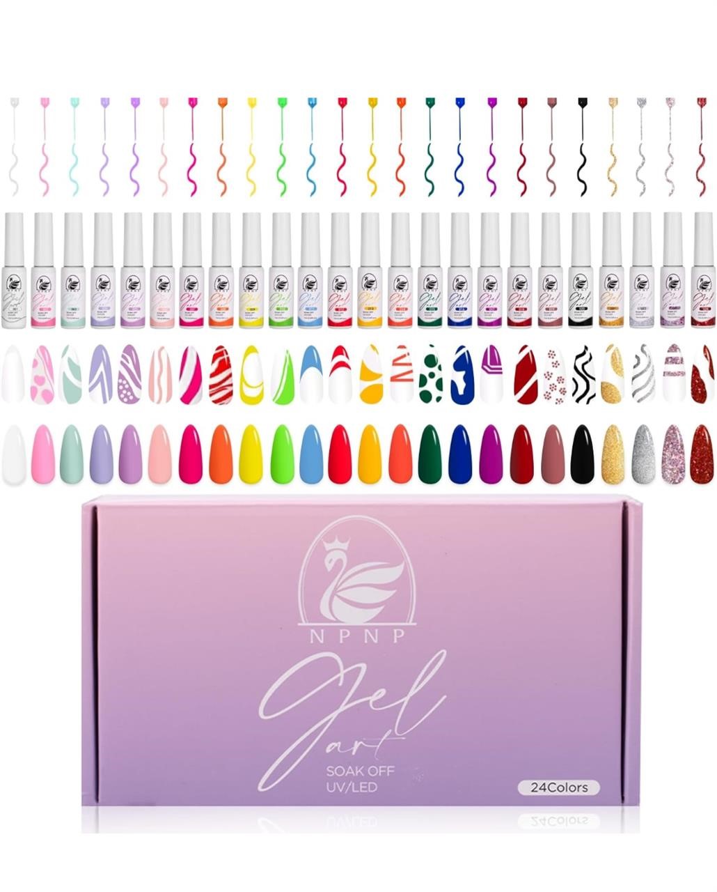 NPNP Gel Liner Nail Art Set 24 Colors