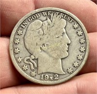 1912 D SILVER BARBER HALF DOLLAR