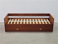 Teak Single Trundle Bed w Drawer Storage