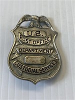 Vintage U.S. Post Office Custodial Service Badge