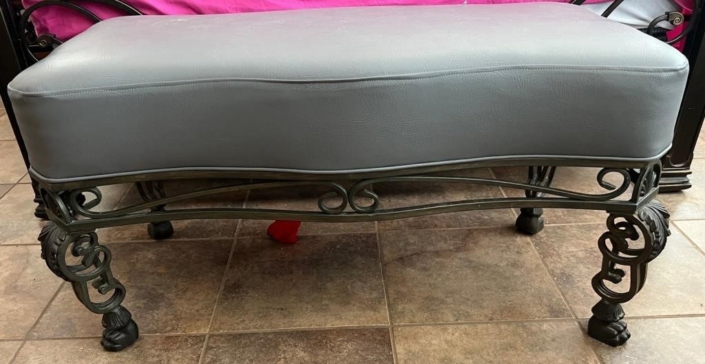 40 - METAL & UPHOLSTERY BENCH 45"L