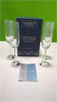 4 New Waterford Marquis Vintage Champagne Flutes