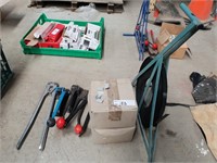 Strapping Reel Stand, 2 Tensioning Tools etc