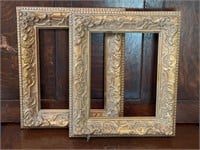 Two Old Wood Gesso Gold Picture Frames