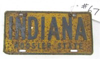 Indiana Hoosier State License Plate