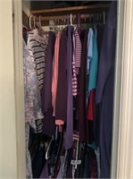 Contents of hall closet.. Women's clothes many