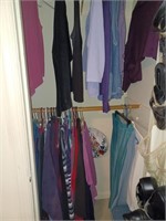 Contents of hanging shoe rack and closet