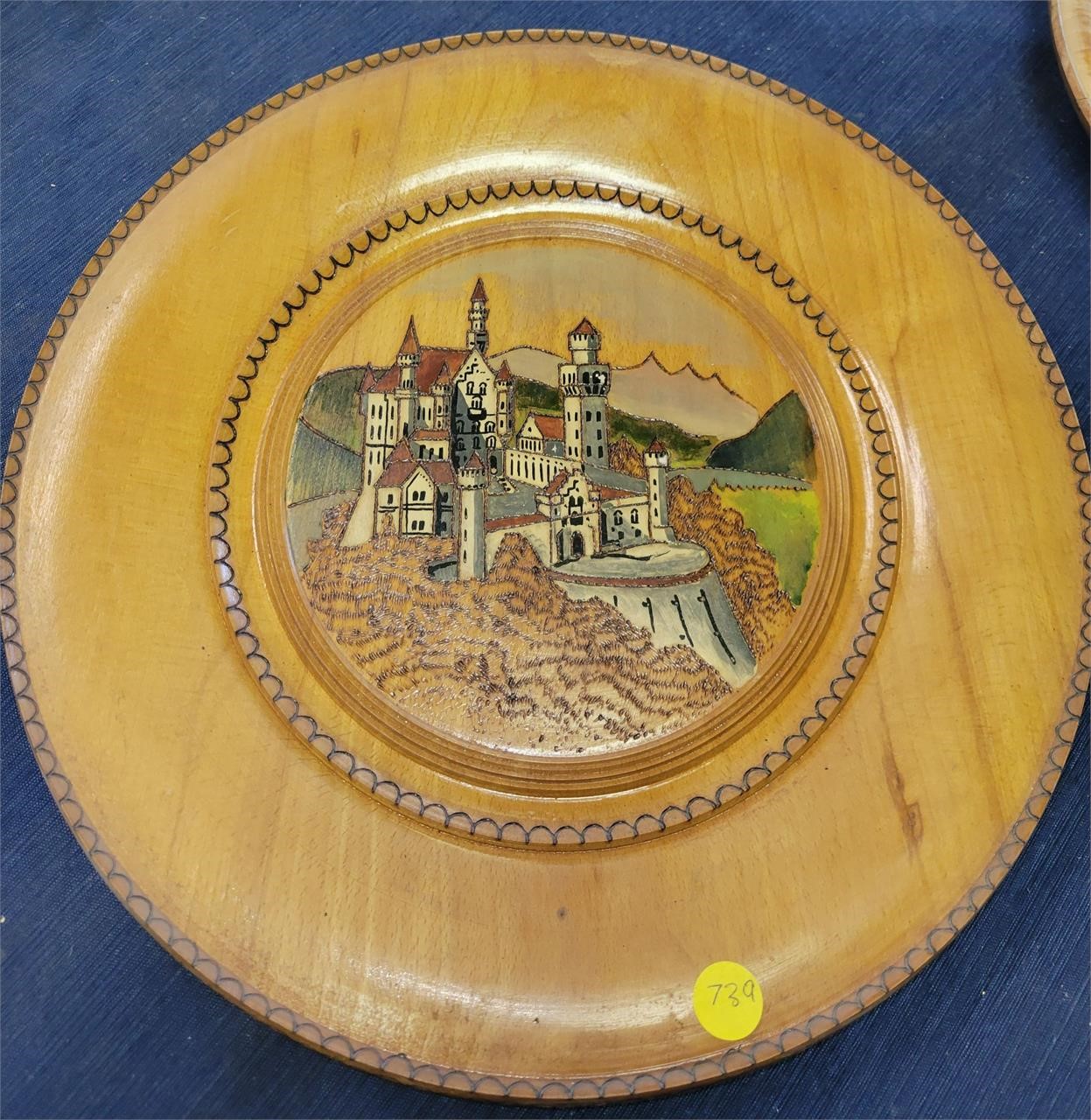 Wooden Neuschwentein Castle Plate From Germany