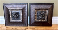 Medallion Framed Decorative Wall Art Set of 2 -