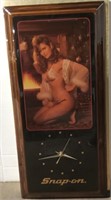 (X) Snap-On Clock With  Picture 11" X 23" Tall
