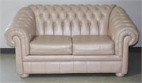 Campio Furniture Blush Pink Leather Love Seat