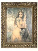 Print on Board Female Nude Framed