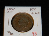 1830 Lg. Cent  VG  (Large Letters)