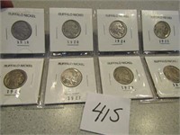 8- 1918-1934 BUFFALO NICKELS 1918,20,24,25,26,27,2