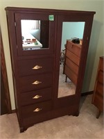 vintage wardrobe w/4 drawers, 37x15.5x60