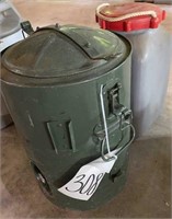 Vintage tin cooler & water jug w/handle