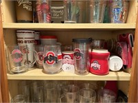 Shelf Lot of OSU Drinking Glasses