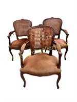 3 French Style Open Armchairs
